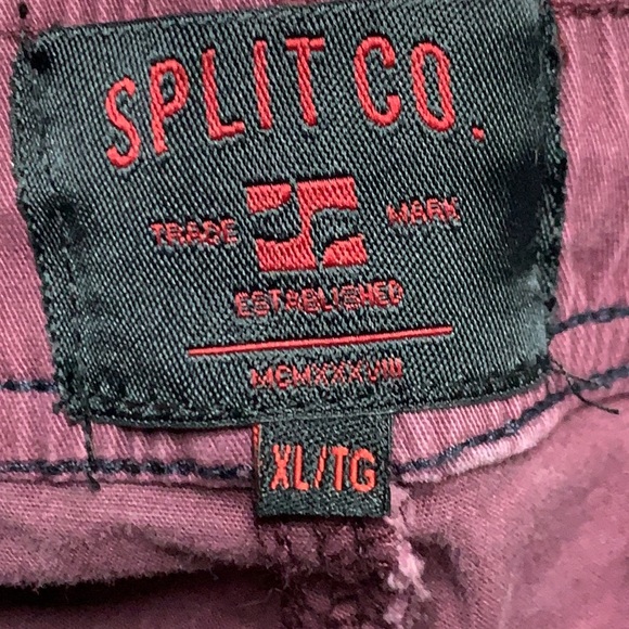 Men’s burgundy elastic waist paints xl  from split - Picture 12 of 17